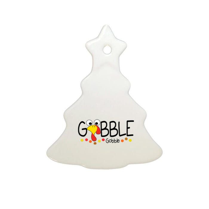 Gobble Gobble Thanksgiving Turkey Festive Ceramic Tree Ornament