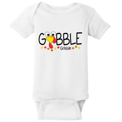 Gobble Gobble Thanksgiving Turkey Festive Baby Bodysuit