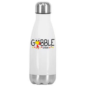 Gobble Gobble Thanksgiving Turkey Festive Stainless Steel Insulated Water Bottle