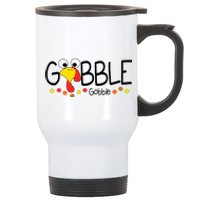 Gobble Gobble Thanksgiving Turkey Festive Stainless Steel Travel Mug