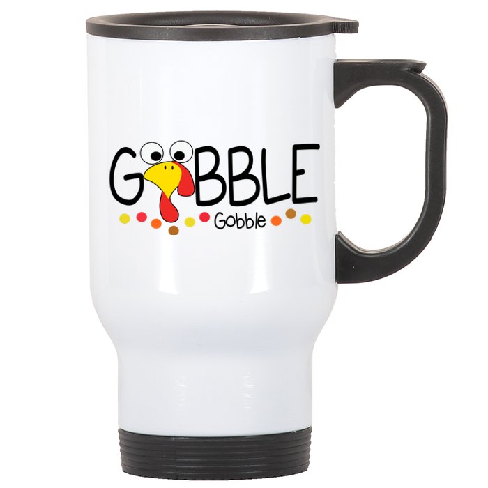 Gobble Gobble Thanksgiving Turkey Festive Stainless Steel Travel Mug