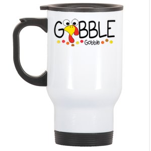 Gobble Gobble Thanksgiving Turkey Festive Stainless Steel Travel Mug