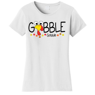 Gobble Gobble Thanksgiving Turkey Festive Women's T-Shirt