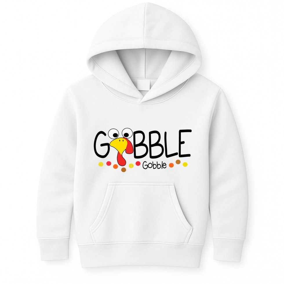Gobble Gobble Thanksgiving Turkey Festive Kids Hoodie