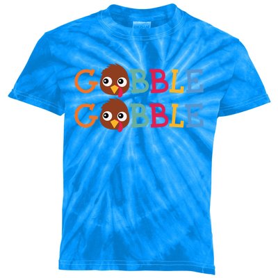 Gobble Gobble Turkey Thanksgiving Gift For Adults Gift Kids Tie-Dye T-Shirt