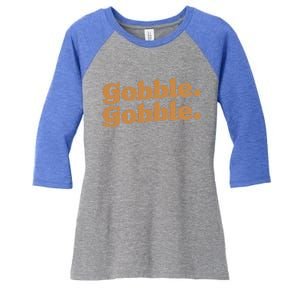 Gobble Gobble Thanksgiving Turkey Run Turkey Day Gift Women's Tri-Blend 3/4-Sleeve Raglan Shirt