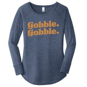 Gobble Gobble Thanksgiving Turkey Run Turkey Day Gift Women's Perfect Tri Tunic Long Sleeve Shirt