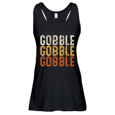 Gobble Gobble Turkey Thanksgiving Day Gifts Trot Piligrim Ladies Essential Flowy Tank