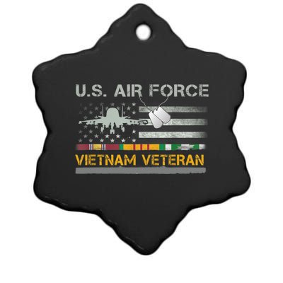 Great Gift US Air Force Vietnam Veteran USAF Veteran USA Flag Gift Ceramic Star Ornament