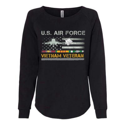 Great Gift US Air Force Vietnam Veteran USAF Veteran USA Flag Gift Womens California Wash Sweatshirt