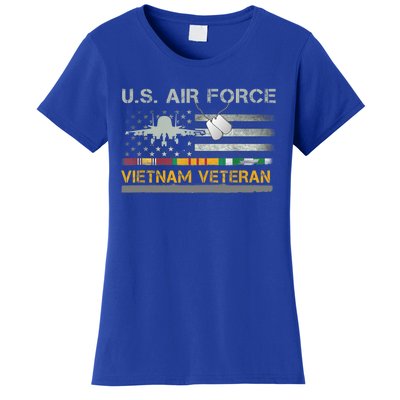 Great Gift US Air Force Vietnam Veteran USAF Veteran USA Flag Gift Women's T-Shirt