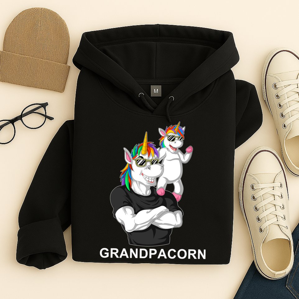Grandpacorn Grandpa Unicorn Hoodie