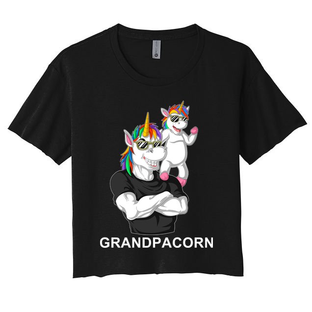 Grandpacorn Grandpa Unicorn Crop Top