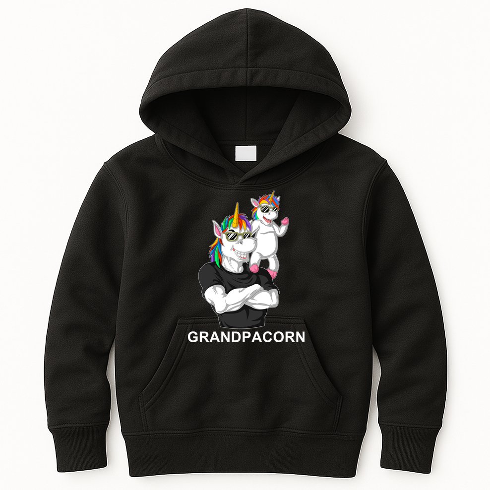 Grandpacorn Grandpa Unicorn Kids Hoodie