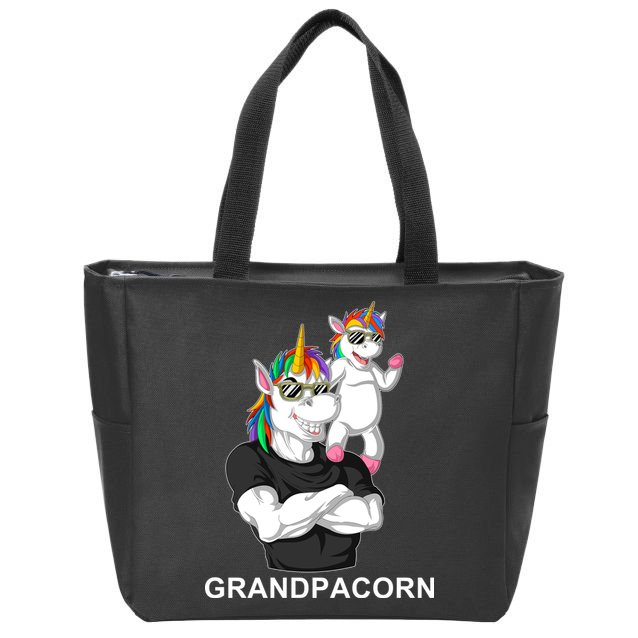 Grandpacorn Grandpa Unicorn Zip Tote Bag