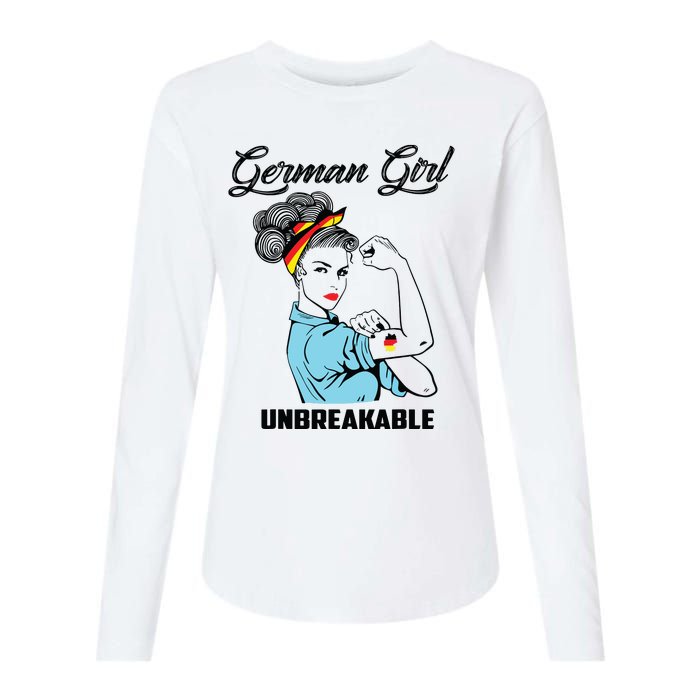 German Girl Unbreakable Heritage Germany Flag Gift Womens Cotton Relaxed Long Sleeve T-Shirt