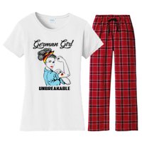 German Girl Unbreakable Heritage Germany Flag Gift Women's Flannel Pajama Set