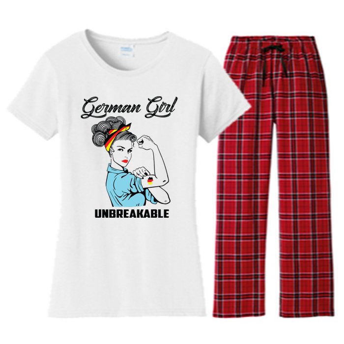 German Girl Unbreakable Heritage Germany Flag Gift Women's Flannel Pajama Set