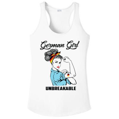 German Girl Unbreakable Heritage Germany Flag Gift Ladies PosiCharge Competitor Racerback Tank