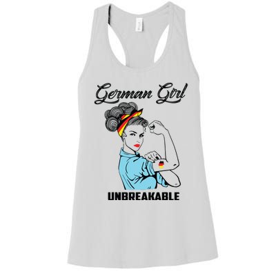 German Girl Unbreakable Heritage Germany Flag Gift Women's Racerback Tank