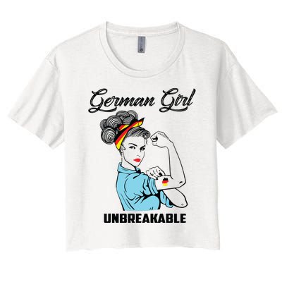 German Girl Unbreakable Heritage Germany Flag Gift Women's Crop Top Tee