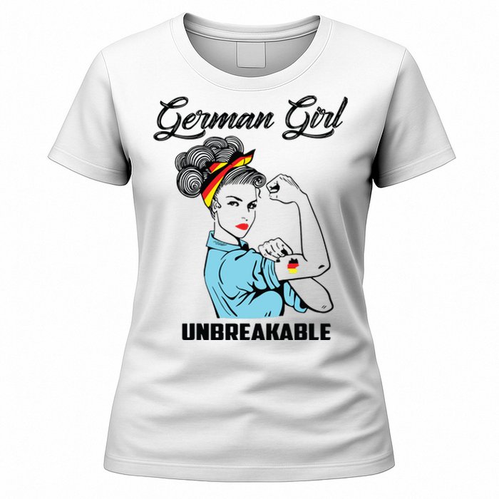 German Girl Unbreakable Heritage Germany Flag Gift Women's T-Shirt