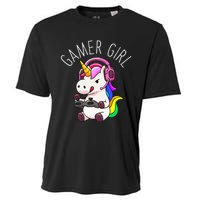 Gamer Girl Unicorn Gaming Cute Video Game Gift Women Cooling Performance Crew T-Shirt