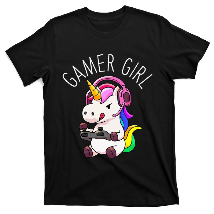 Gamer Girl Unicorn Gaming Cute Video Game Gift Women T-Shirt