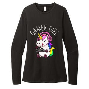 Gamer Girl Unicorn Gaming Cute Video Game Gift Women Womens CVC Long Sleeve Shirt