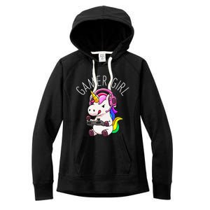 Gamer Girl Unicorn Gaming Cute Video Game Gift Women Women's Fleece Hoodie