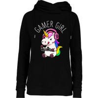 Gamer Girl Unicorn Gaming Cute Video Game Gift Women Womens Funnel Neck Pullover Hood