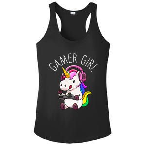 Gamer Girl Unicorn Gaming Cute Video Game Gift Women Ladies PosiCharge Competitor Racerback Tank