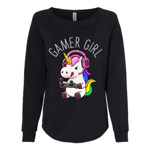 Gamer Girl Unicorn Gaming Cute Video Game Gift Women Womens California Wash Sweatshirt