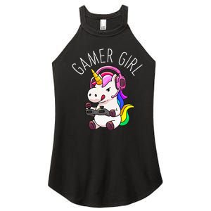 Gamer Girl Unicorn Gaming Cute Video Game Gift Women Women's Perfect Tri Rocker Tank