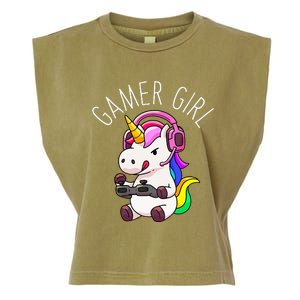 Gamer Girl Unicorn Gaming Cute Video Game Gift Women Garment-Dyed Women's Muscle Tee