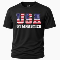 Gymnast Gymnastics Usa American Flag 4th Of July Cooling Performance Crew T-Shirt