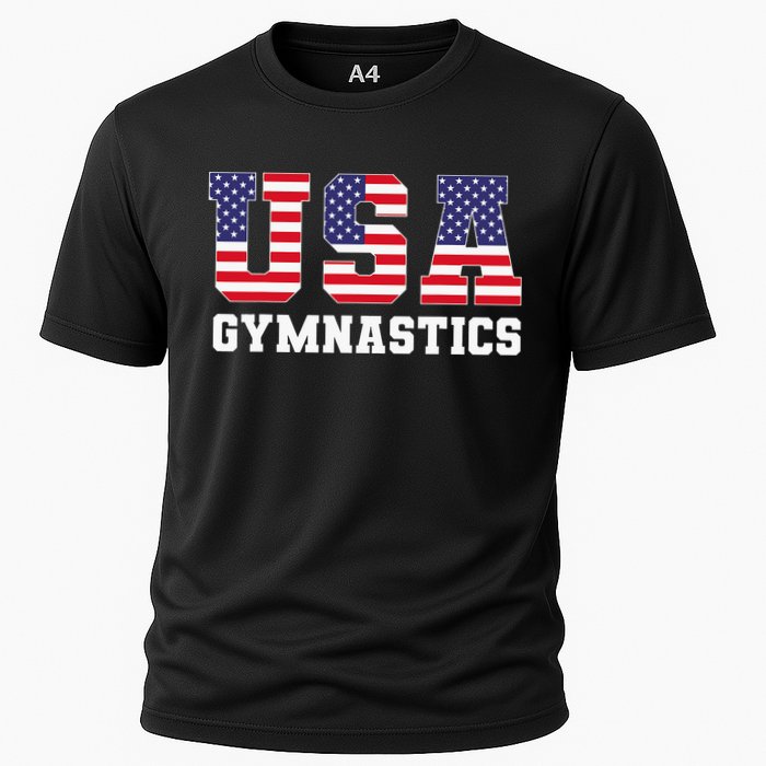 Gymnast Gymnastics Usa American Flag 4th Of July Cooling Performance Crew T-Shirt