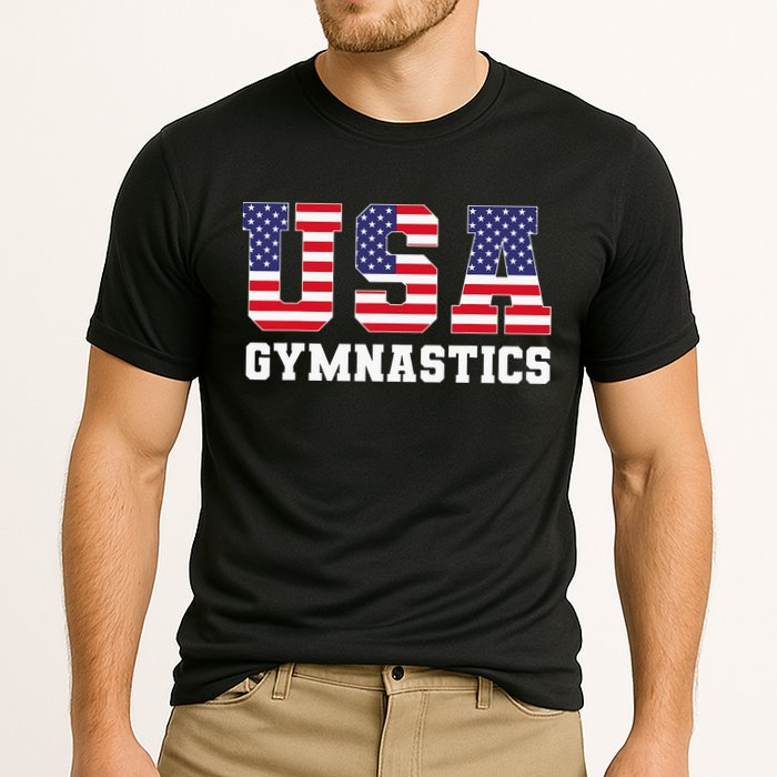 Gymnast Gymnastics Usa American Flag 4th Of July Cooling Performance Crew T-Shirt