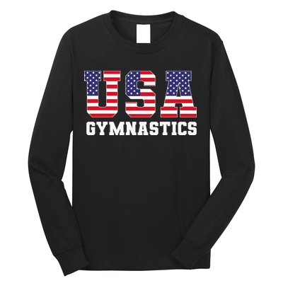 Gymnast Gymnastics Usa American Flag 4th Of July Long Sleeve Shirt