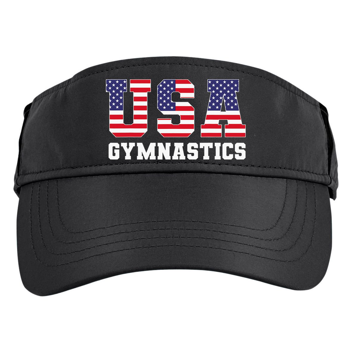 Gymnast Gymnastics Usa American Flag 4th Of July Adult Drive Performance Visor