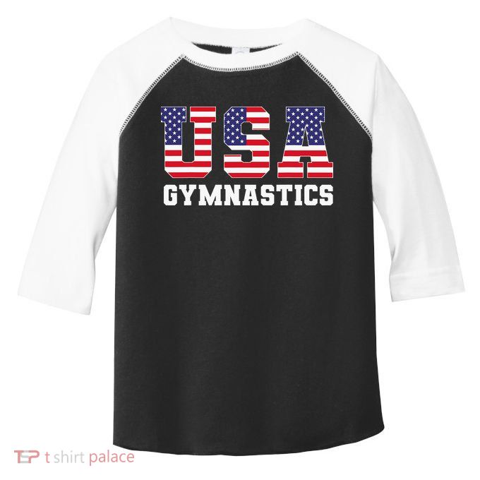 Gymnast Gymnastics Usa American Flag 4th Of July Toddler Fine Jersey T-Shirt