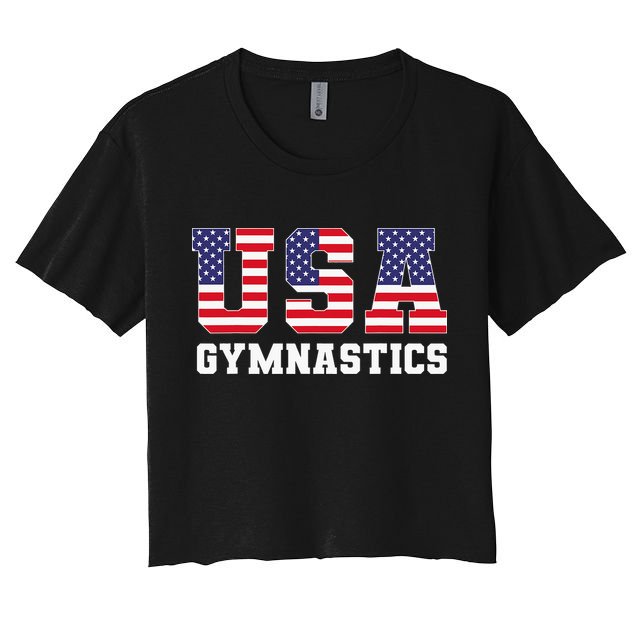 Gymnast Gymnastics Usa American Flag 4th Of July Crop Top