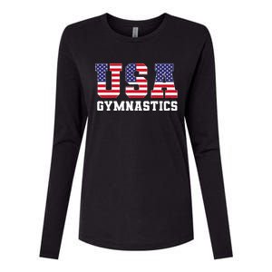 Gymnast Gymnastics Usa American Flag 4th Of July Womens Cotton Relaxed Long Sleeve T-Shirt