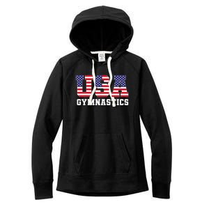 Gymnast Gymnastics Usa American Flag 4th Of July Women's Fleece Hoodie