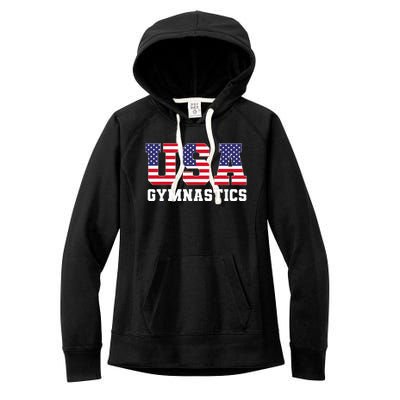 Gymnast Gymnastics Usa American Flag 4th Of July Women's Fleece Hoodie