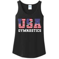 Gymnast Gymnastics Usa American Flag 4th Of July Ladies Essential Tank