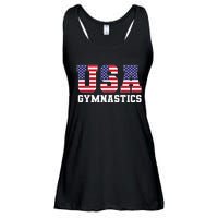 Gymnast Gymnastics Usa American Flag 4th Of July Ladies Essential Flowy Tank