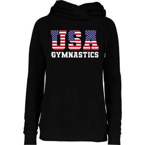 Gymnast Gymnastics Usa American Flag 4th Of July Womens Funnel Neck Pullover Hood