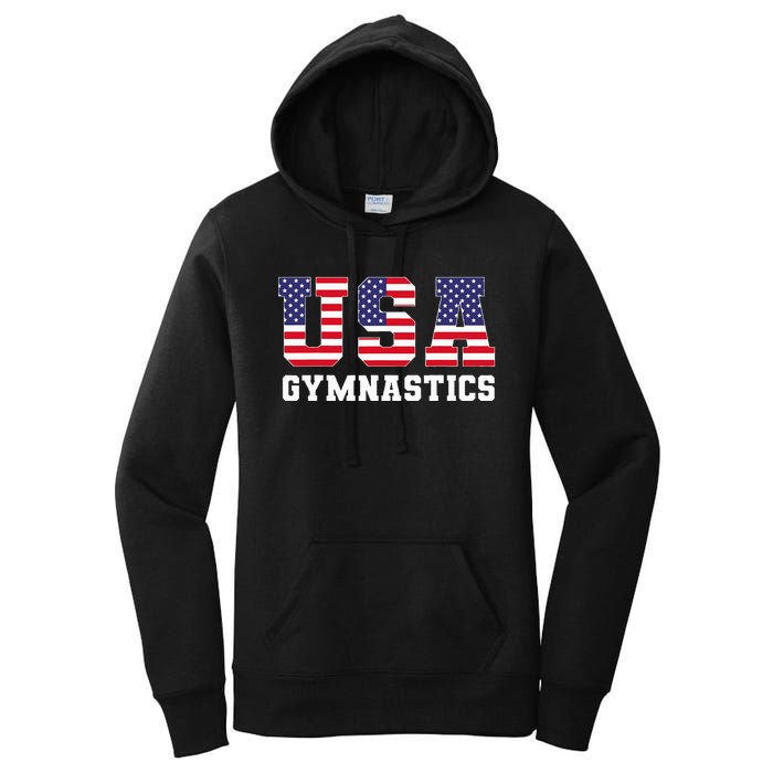 Gymnast Gymnastics Usa American Flag 4th Of July Women's Pullover Hoodie