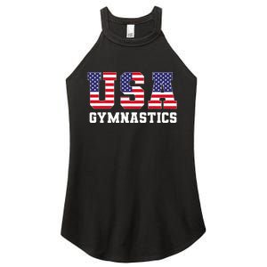 Gymnast Gymnastics Usa American Flag 4th Of July Women's Perfect Tri Rocker Tank